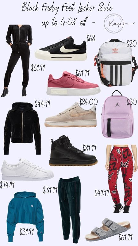 Black Friday - Foot Locker Sale. Get up to 40% off! 
Gift guide for women & girls 

#giftguide #christmasgifts #footlocker #blackfridaysale #womensgifts #teengifts 

#LTKHoliday #LTKfamily #LTKGiftGuide