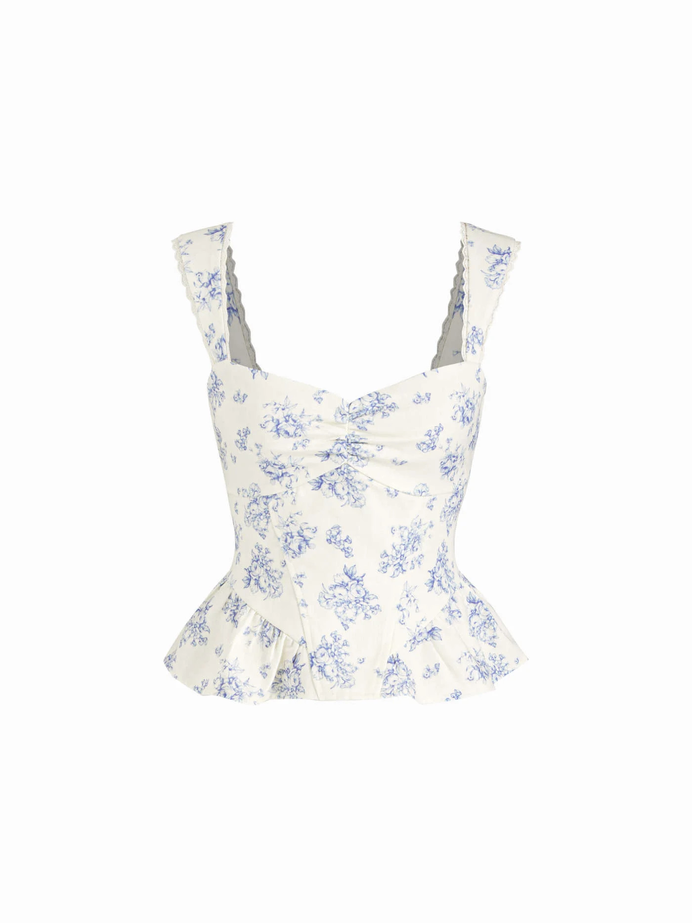 Textured Floral Sweetheart Ruched Peplum Crop Top | Cider