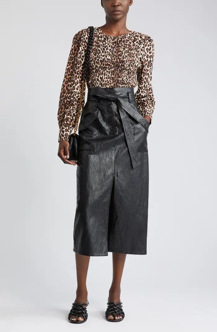Edem Belted Faux Leather Pencil Skirt | Nordstrom