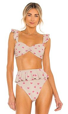 BEACH RIOT Poppy Bikini Top in Famous Taupe Heart from Revolve.com | Revolve Clothing (Global)