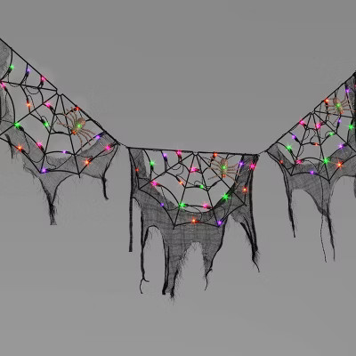 70" LED Lit Spider Webs with Gauze Halloween Novelty Silhouette Lights - Hyde & EEK! Boutique™ | Target