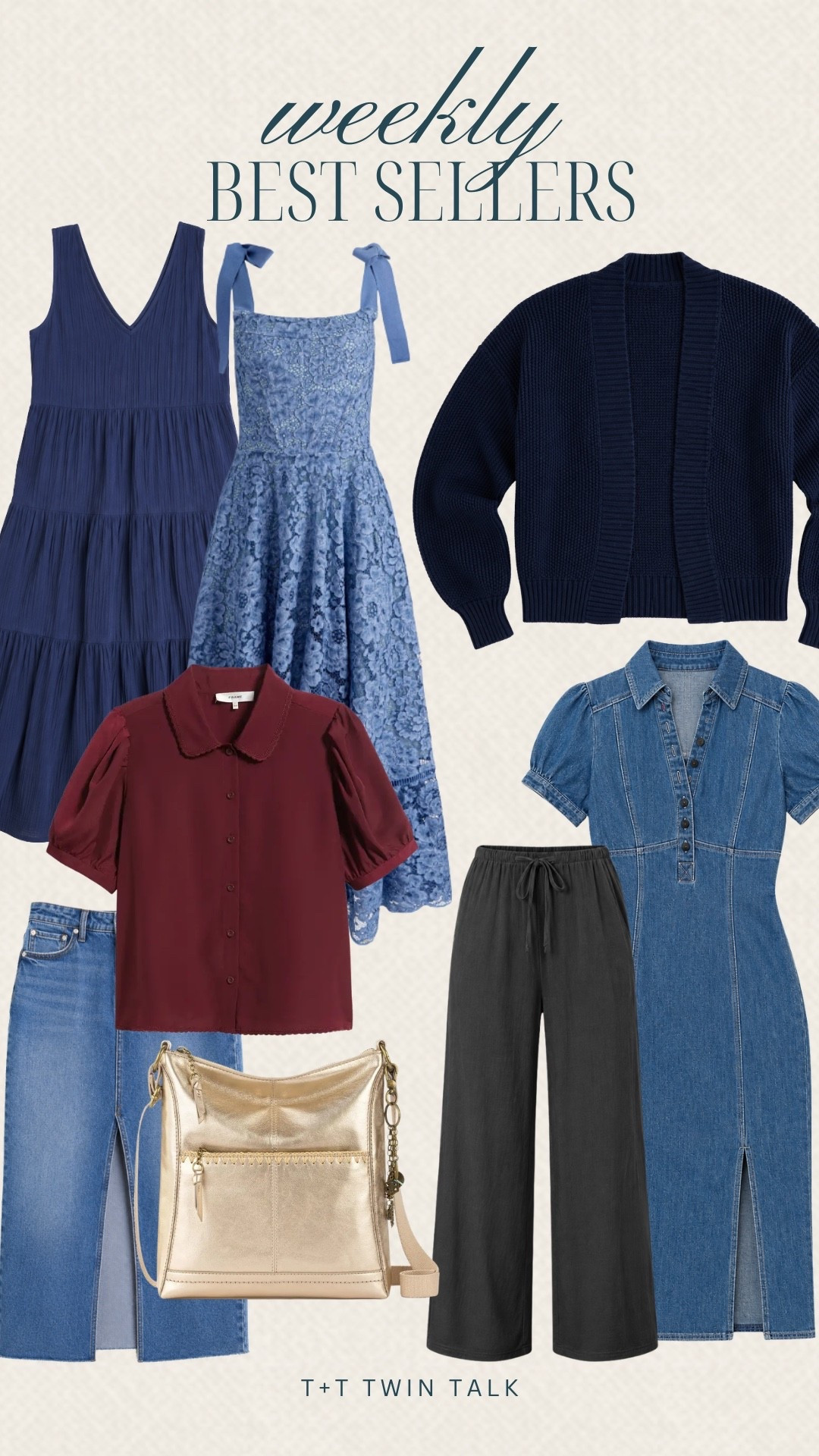 Weekly best sellers are in! Blue dresses, a burgundy top currently on sale for NSALE, and a stunning gold purse! What’s your favorite best seller this week?

#LTKSaleAlert #LTKSeasonal #LTKOver40