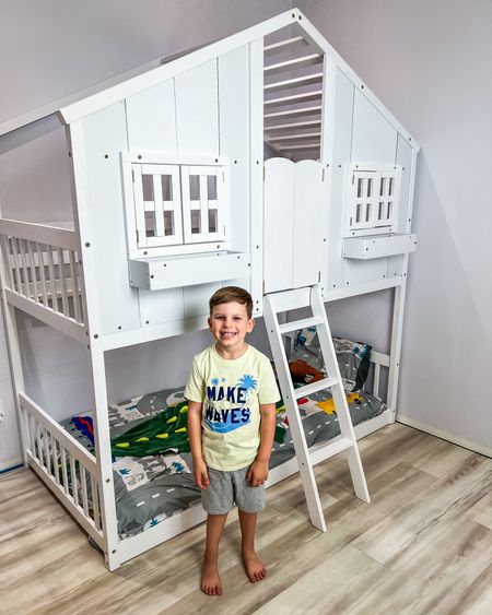 We’re re-doing our son’s room and got him a big boy bed! Caleb absolutely loves this house bunk bed! 

We’re still finishing the rest of his room, but I wanted to share this super-cool kids bed with you. It’s an Amazon find and a much more affordable option but similar style to the Pottery Barn Kids house bunk bed. 

Amazon find, kids bedroom, favorite find,  kids bed

#LTKhome #LTKfamily #LTKkids
