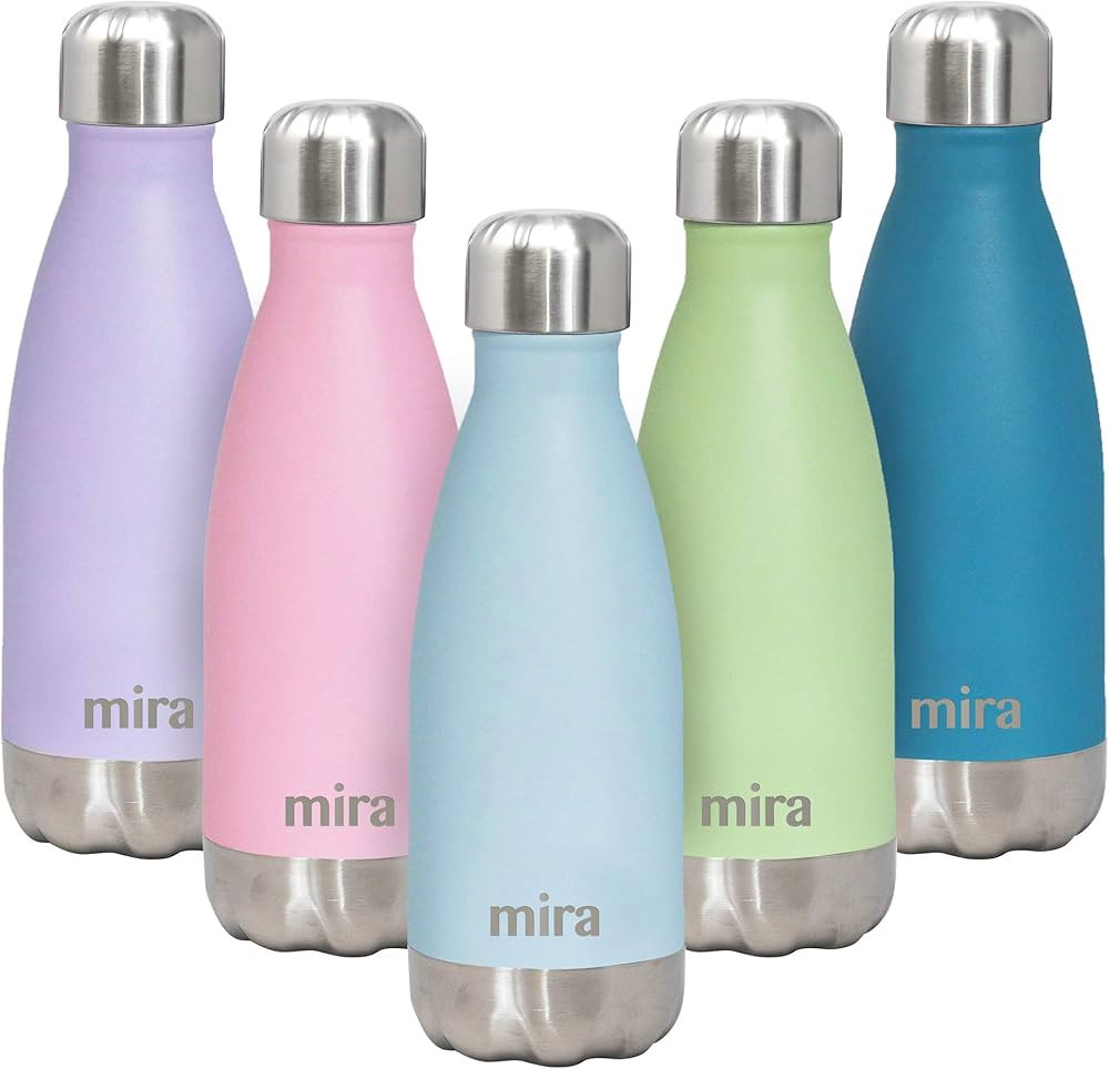MIRA 12 oz Insulated Water Bottle - Slim Stainless Steel Cola Shape Thermos - Double Wall Hot & C... | Amazon (US)