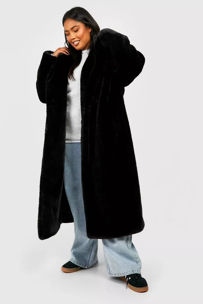 Plus Luxe Faux Fur Longline Coat | boohoo (US & Canada)