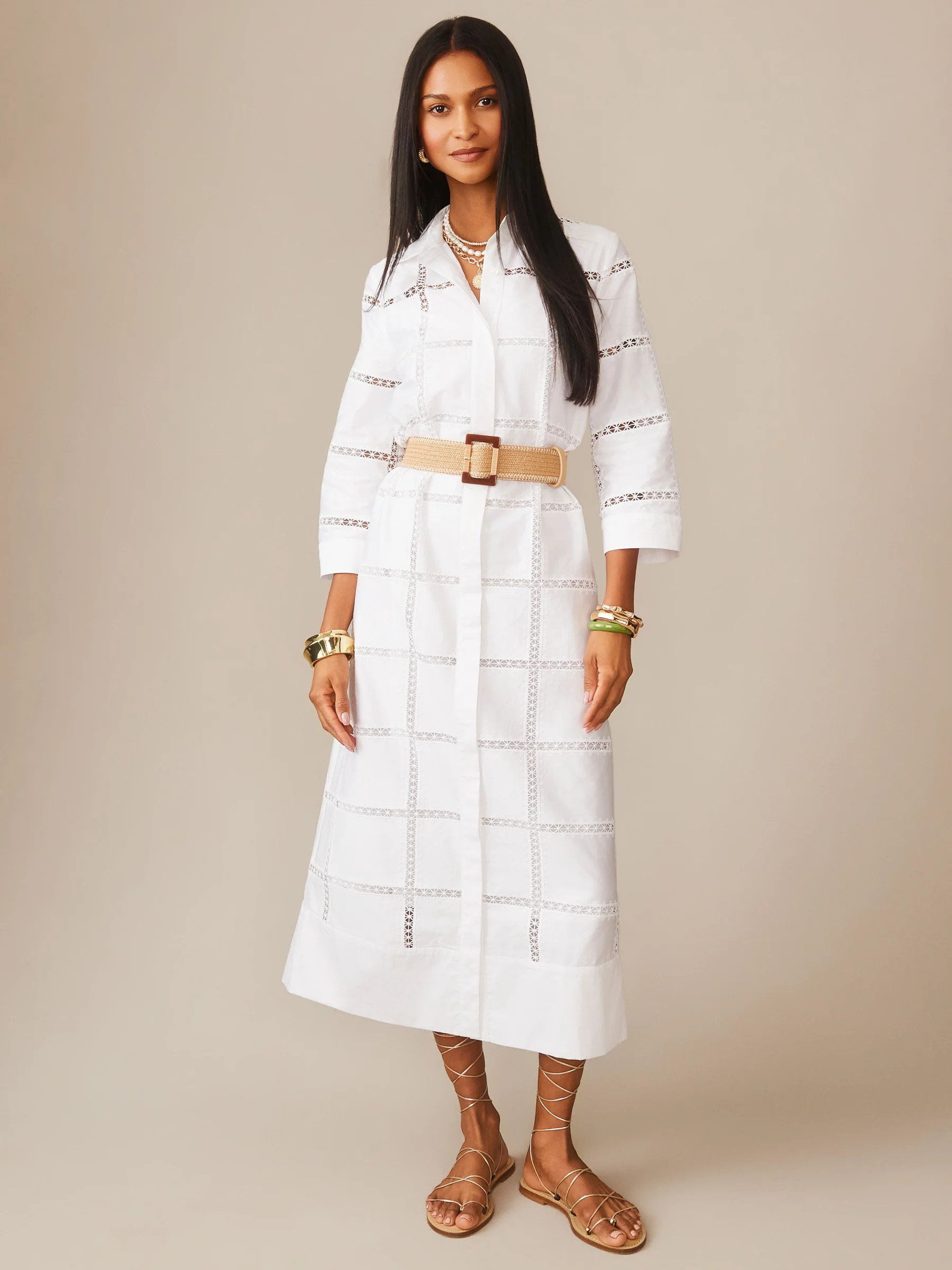 White Embroidery Rachel Dress | Women's Dresses | J.McLaughlin | J.McLaughlin