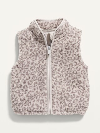Unisex Leopard-Print Sherpa Vest for Baby | Old Navy (US)