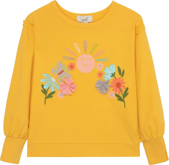 Kids' Let Love Grow Appliqué Cotton Sweatshirt | Nordstrom