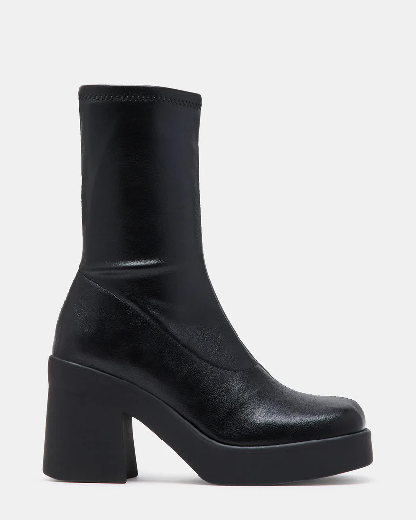 KLAYTON Black Platform Ankle Boot | Women's Booties | Steve Madden (US)