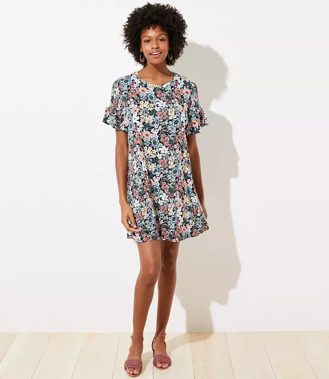 Bouquet Smocked Swing Dress | LOFT | LOFT