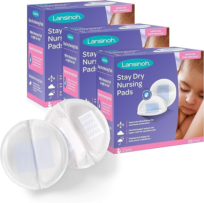 Lansinoh Stay Dry Disposable Nursing Pads for Breastfeeding, 108 Pads | Amazon (US)