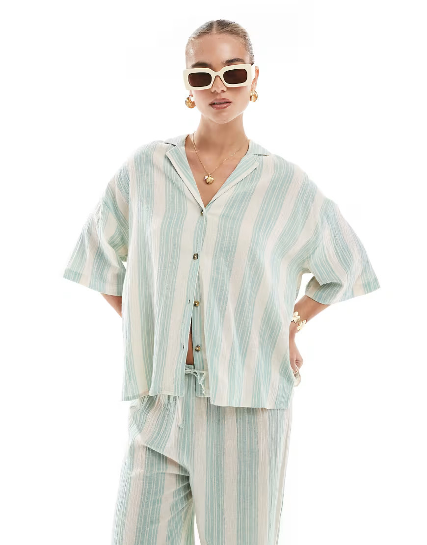 Billabong sunny daze short sleeve beach shirt in island green - part of a set | ASOS (Global)