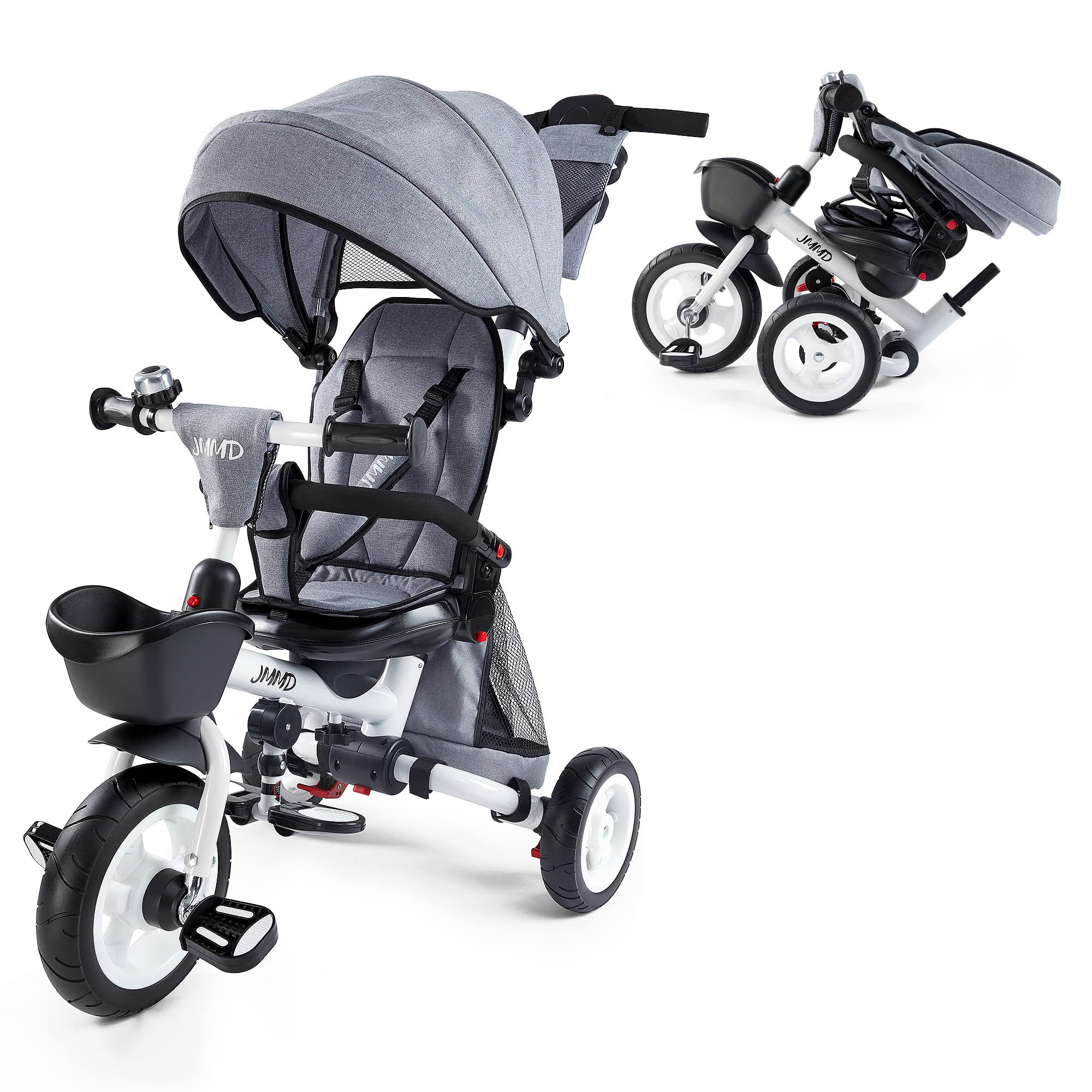 JMMD Baby Tricycle, 7-in-1 Folding Kids Trike with Adjustable Parent Handle, Safety Harness & Whe... | Amazon (US)