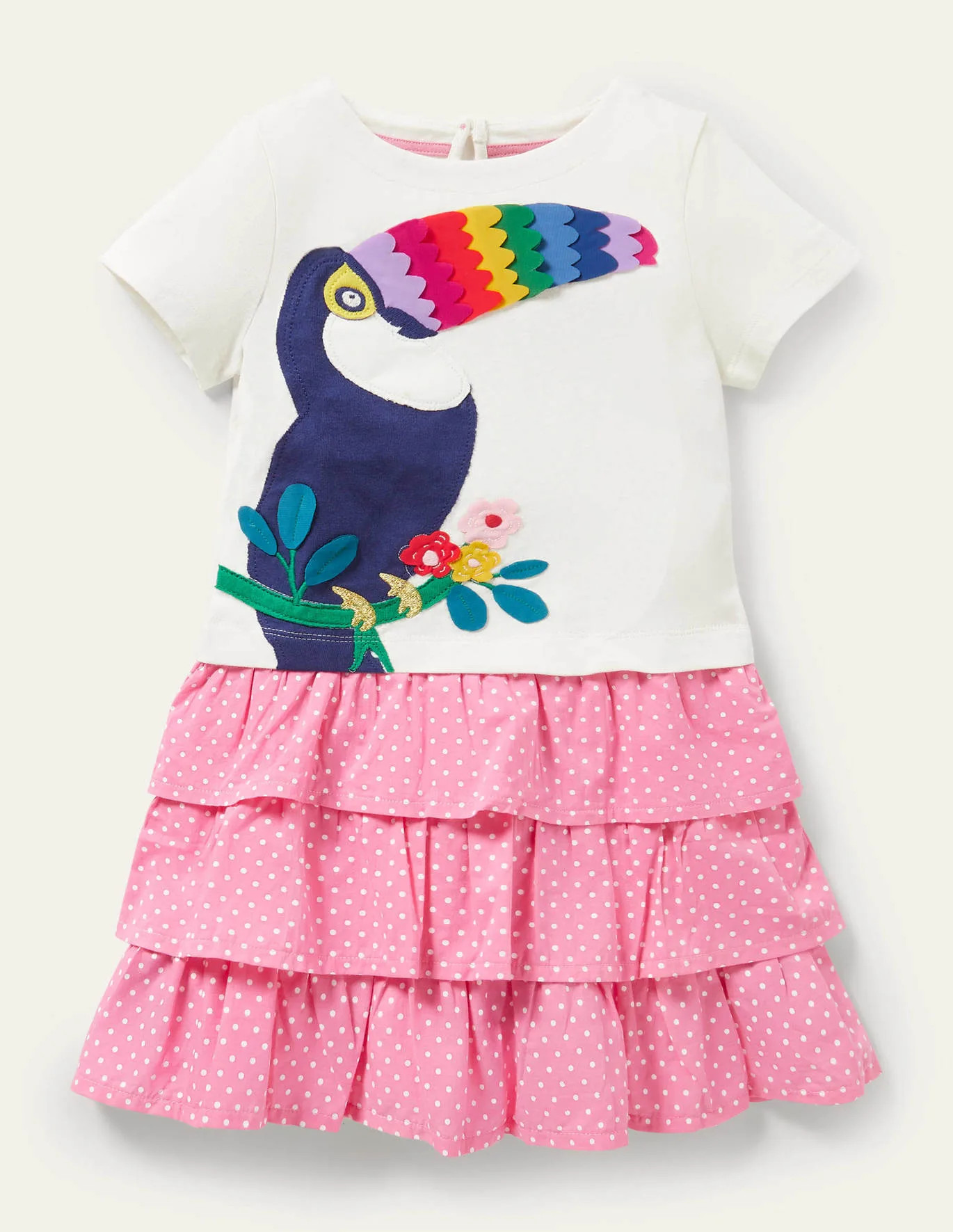 Tiered Skirt Appliqué Dress | Boden (US)