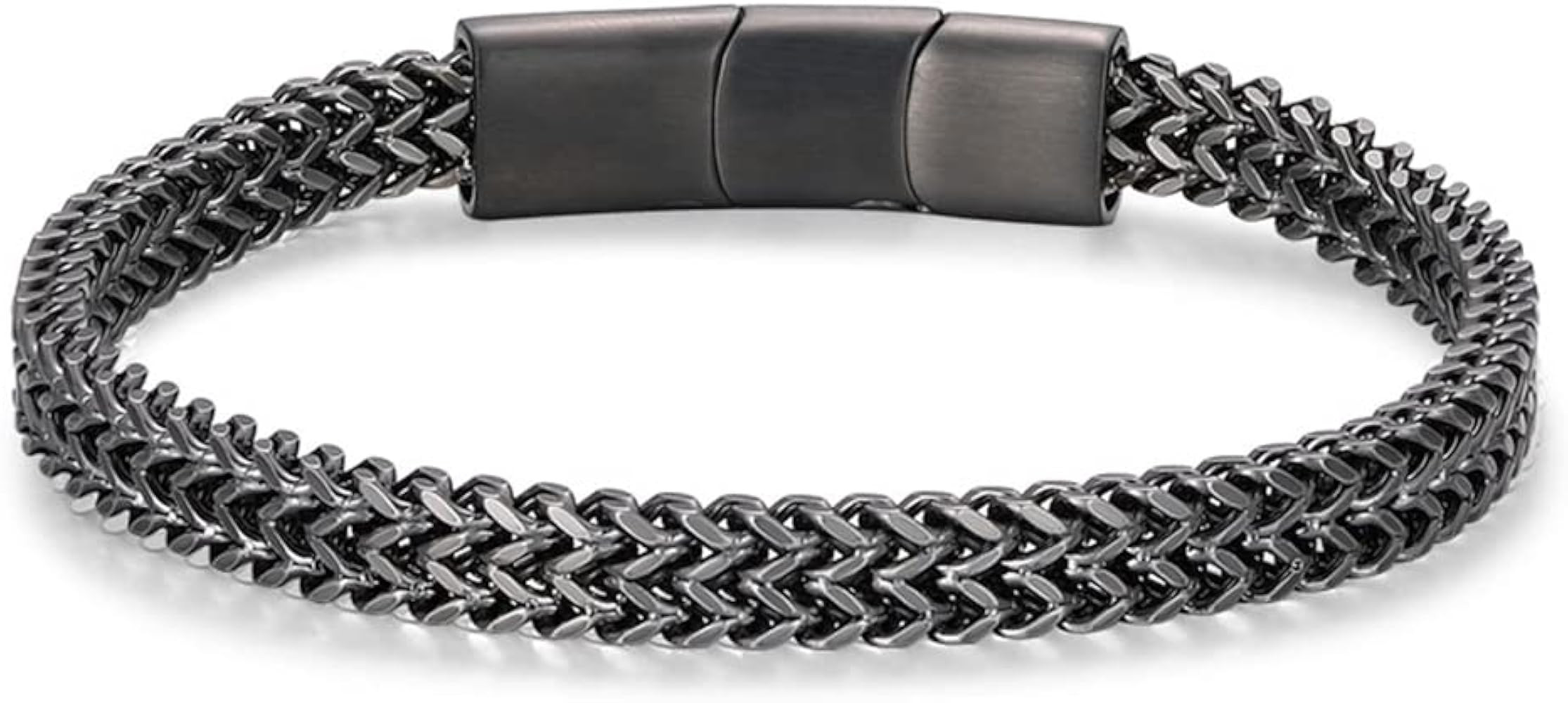 Bracelets for Men-Stainless Steel Magnetic Clasp Franco Chain Mens Bracelet | Amazon (US)