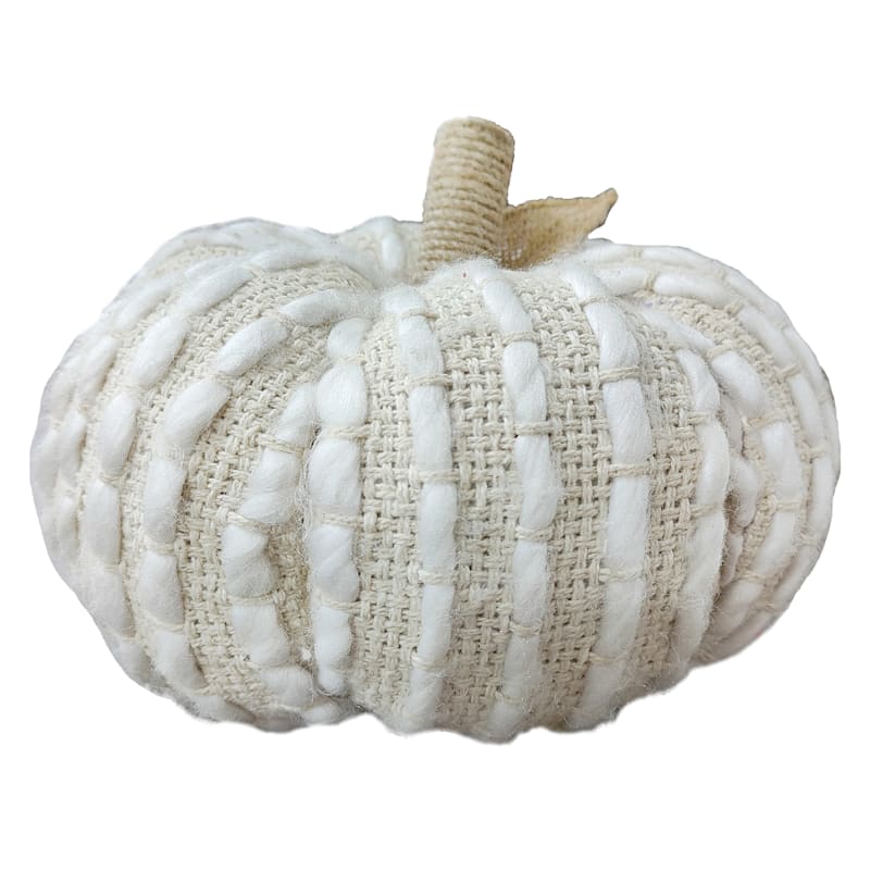 Natural Stitched Fabric Pumpkin, 6.5" | At Home