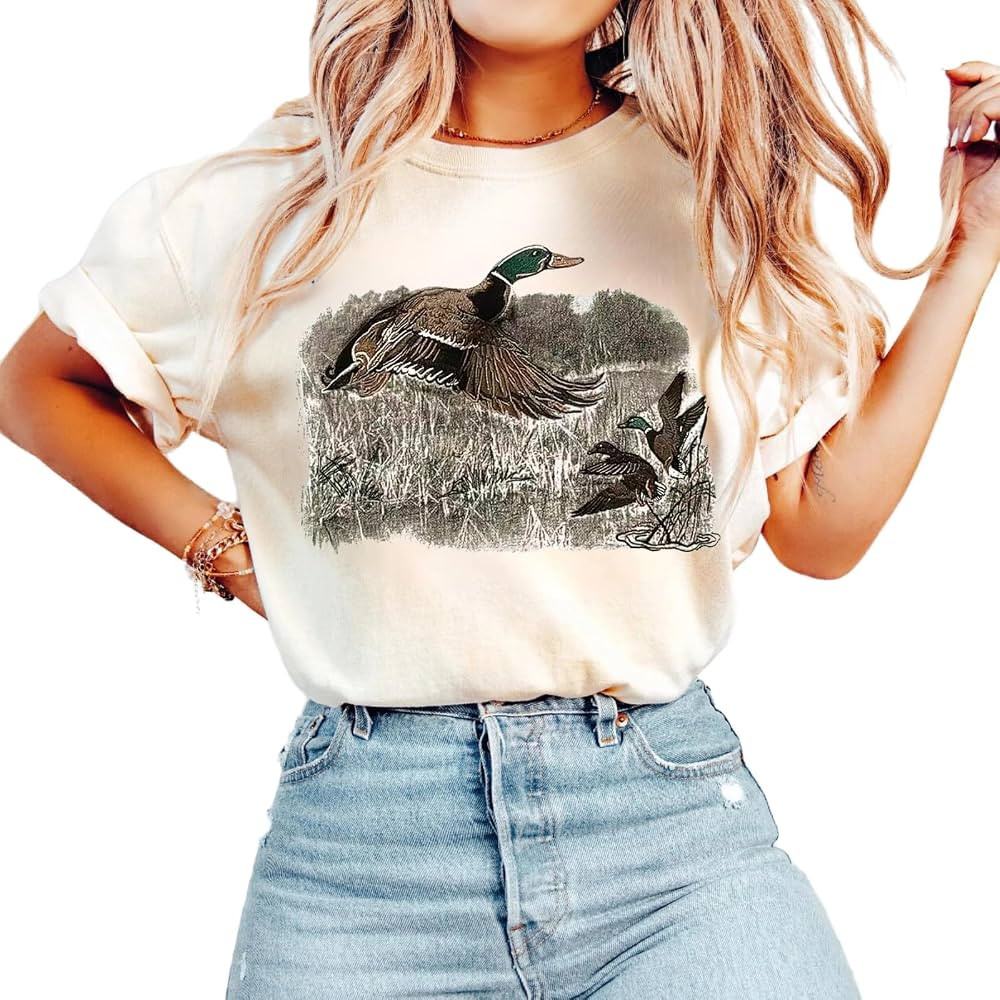 Vintage Mallard Duck Sweatshirt Fall Duck Sweatshirt Countryside Wild Duck T Shirt Pullover Hoodi... | Amazon (US)