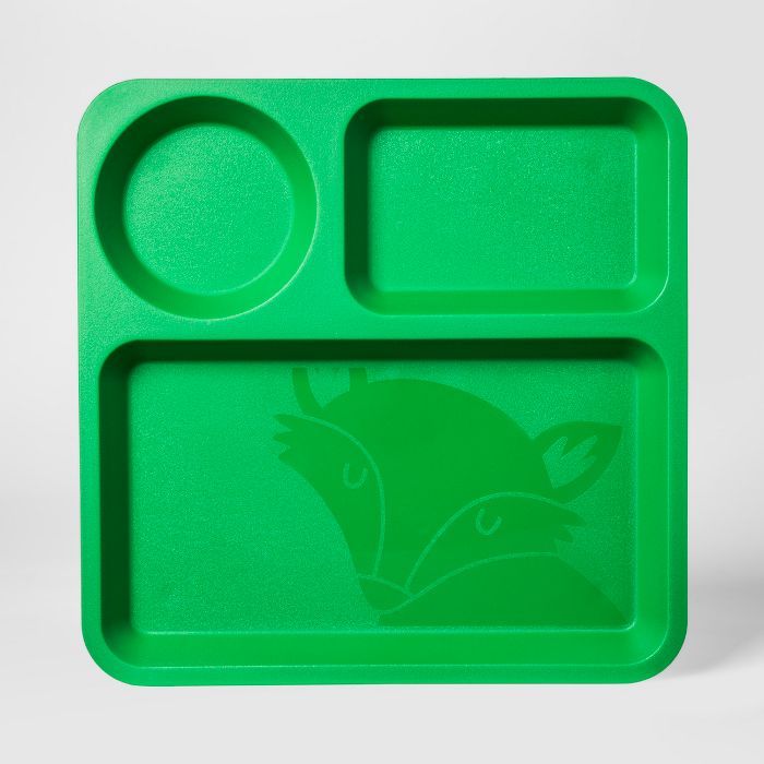 10" Plastic Kids Square Divided Plate - Pillowfort™ | Target