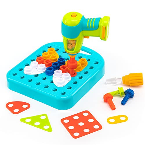 Educational Insights Design & Drill Shapes Workshop - Construction Toys & Toddler Tools, Kids Tool Set with Real Electric Drill Toy, Take Apart STEM Set, Building Kits and Gifts for Ages 3+ | Amazon (US)