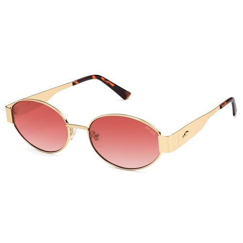SOJOS Retro Oval Sunglasses for Women Trendy Classic Shades UV400 Protection, Gold/Gradient Pink | Amazon (US)