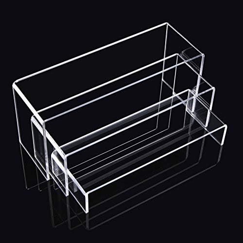 Goabroa Acrylic Display Risers, Clear Rectangle Stands Shelf for Display 6pcs | Amazon (US)