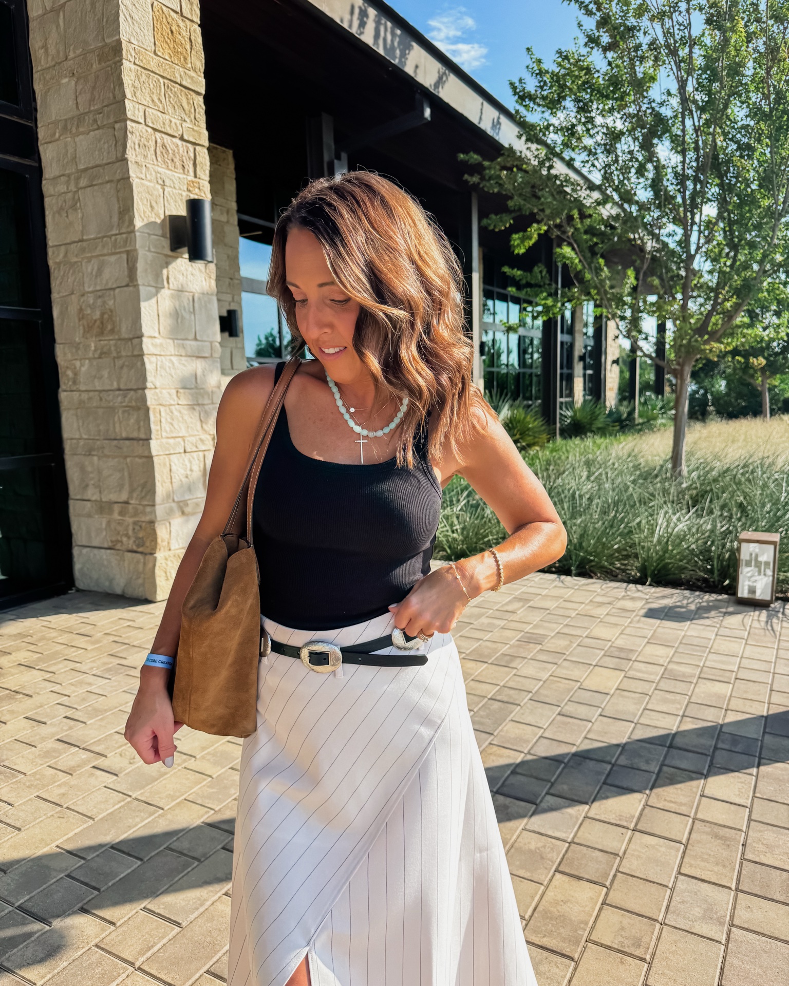 Asymmetrical skirt. Pinstripe skirt. Business casual. 
Both XS

#LTKootd #LTKCon #LTKOver40