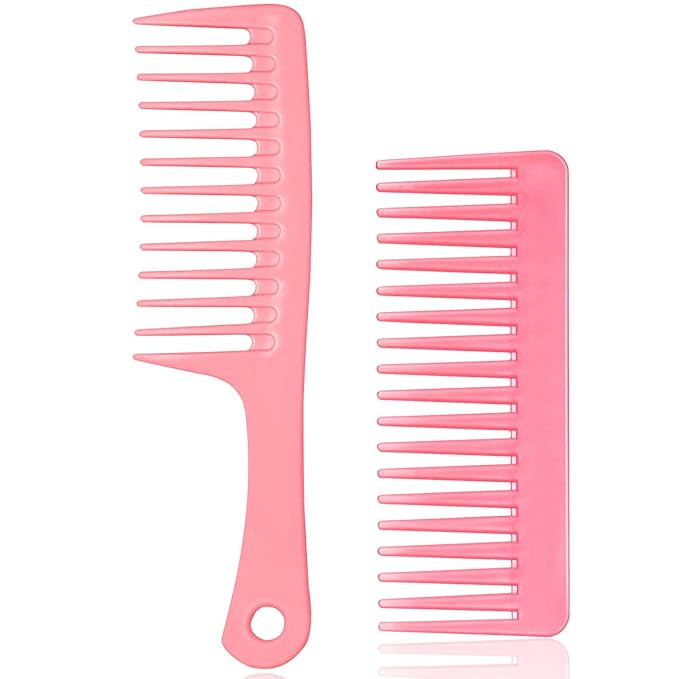 2PCS Wide Tooth Comb for Curly - Large Hair Detangling Comb,Styling Comb for Wet Dry Hair,Hair Ca... | Amazon (US)
