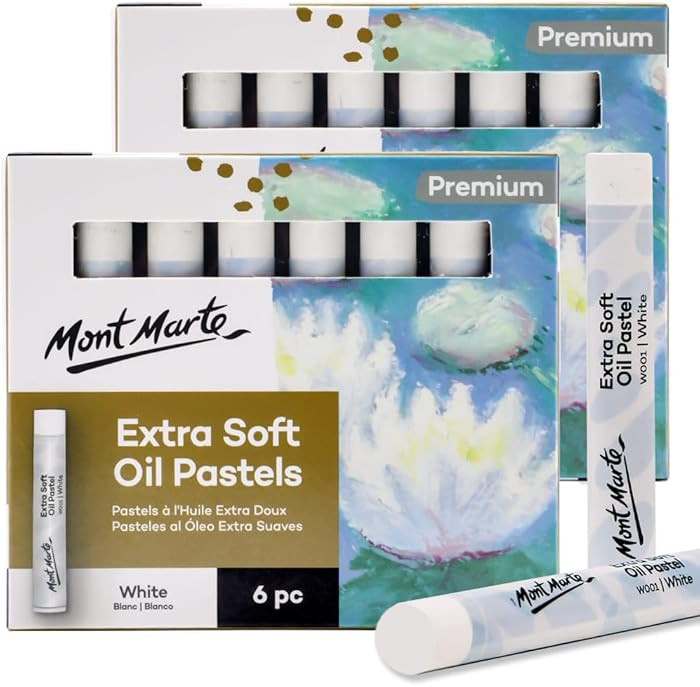 Mont Marte Extra Soft Oil Pastels White Premium 6pc, 2PACK, Assorted Natural Oil Pastel Colors, V... | Amazon (US)