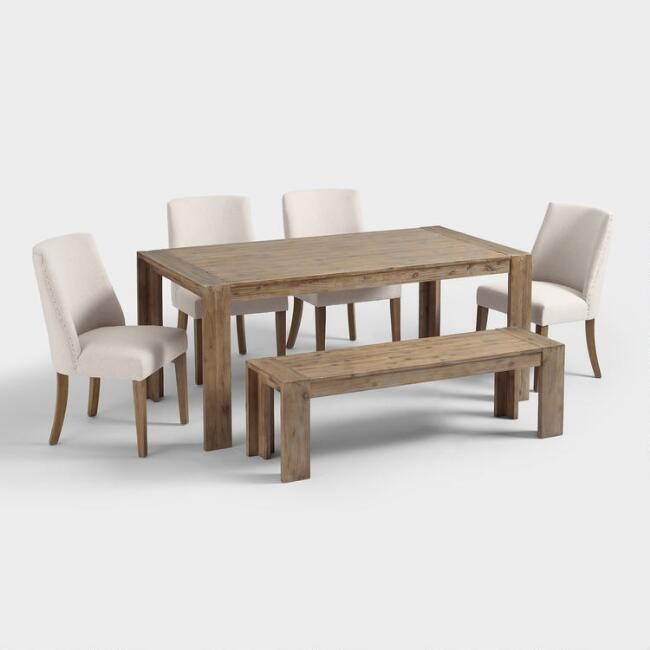 Finn Natural Wood Dining Bench | World Market