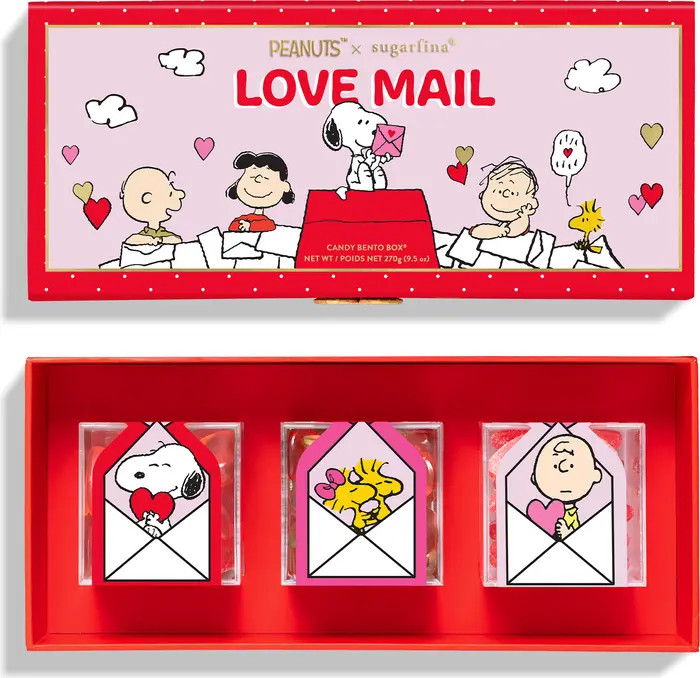 x Peanuts™ Love Mail 3-Piece Candy Cube Bento Box | Nordstrom