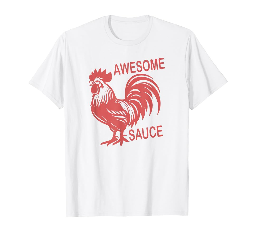 Awesome Sauce with Picture of Rooster T-Shirt | Amazon (US)
