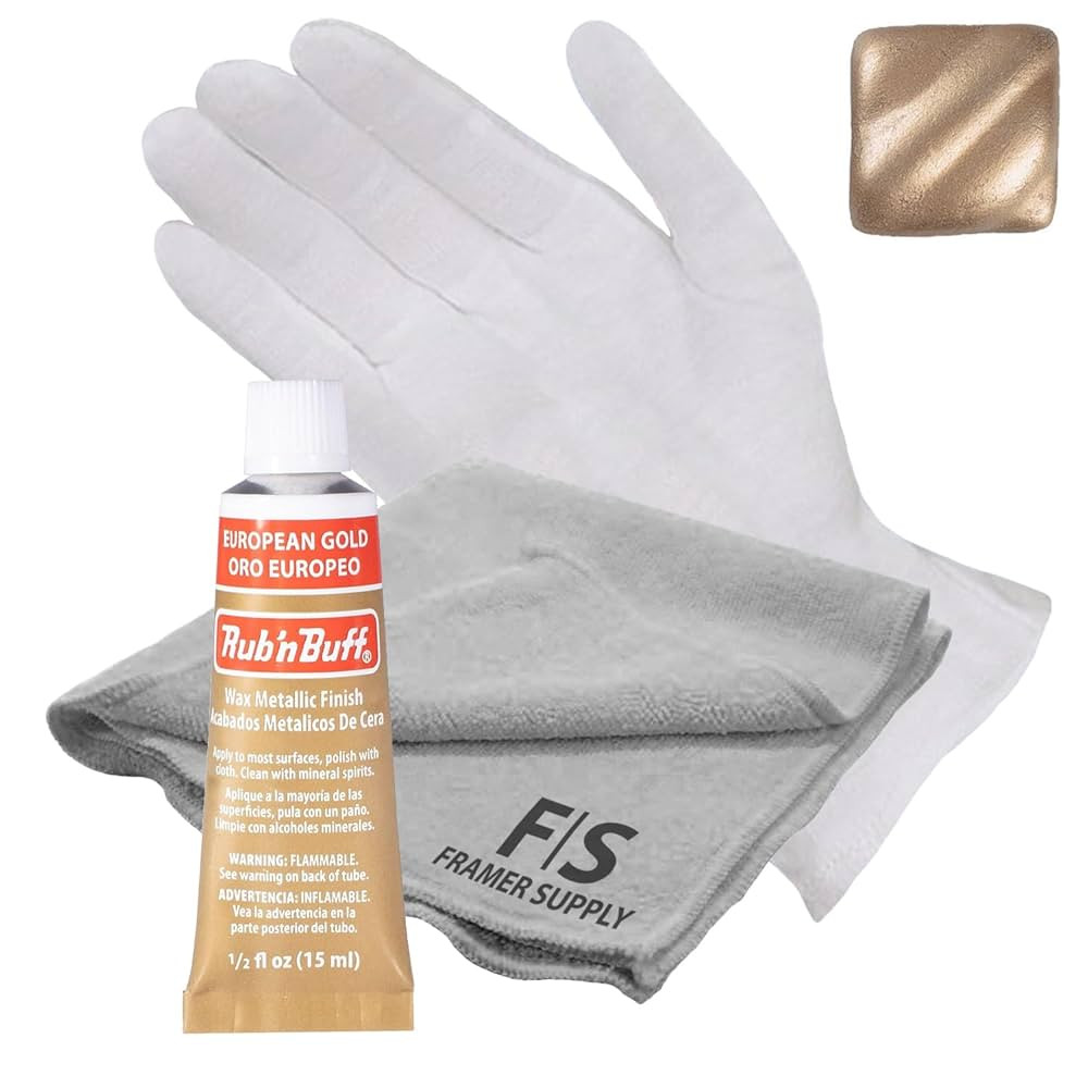 Rub n Buff Metallic Wax with Cotton Glove and 8" x 8" Cloth - Gilding Wax for a Smooth Adjustable... | Amazon (US)