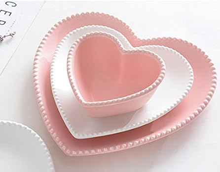 CHOOLD Ceramic Heart-Shaped Pudding Bowl Baked Soufflé Bowl Dessert Bowl Oven Bowl Creme Brulee Rame | Amazon (US)