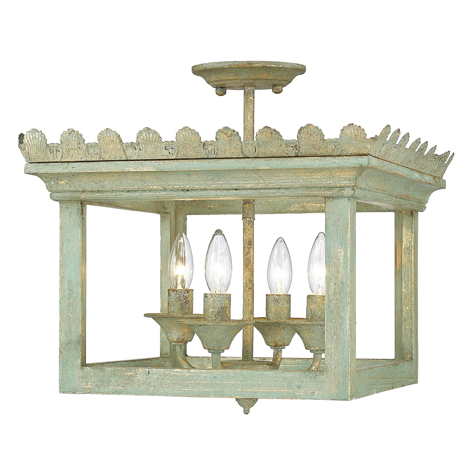 Finley 16 Inch 4 Light Semi Flush Mount by Golden Lighting | 1800 Lighting
