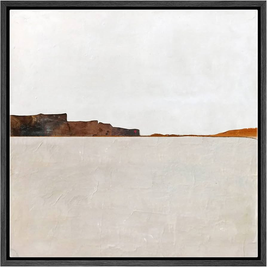 SIGNWIN Framed Canvas Print Wall Art Brown Pastel Paint Stroke Landscape Abstract Shapes Illustra... | Amazon (US)