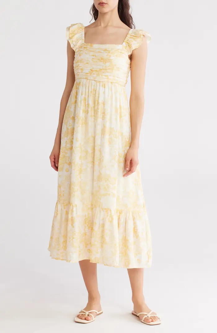 Blu Pepper Floral Pleated Midi Dress | Nordstromrack | Nordstrom Rack