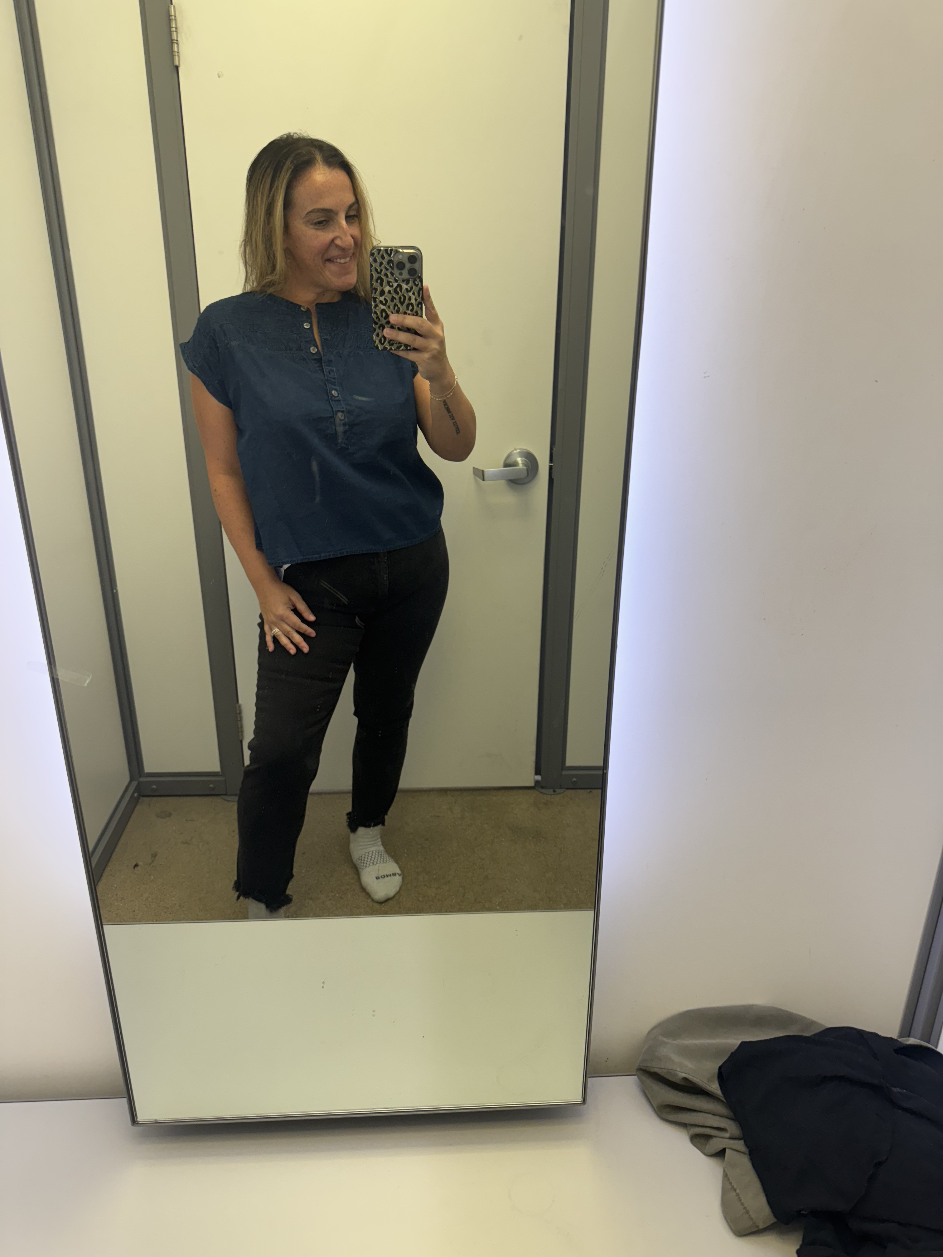 Super cute blouse! Love where it hits! Im in a medium and its great, so tts. Jeans run big. I am in a 10 but 8 would be better. Size down if in between, 

 #LTKOver40 #LTKFindsUnder50 #LTKStyleTip