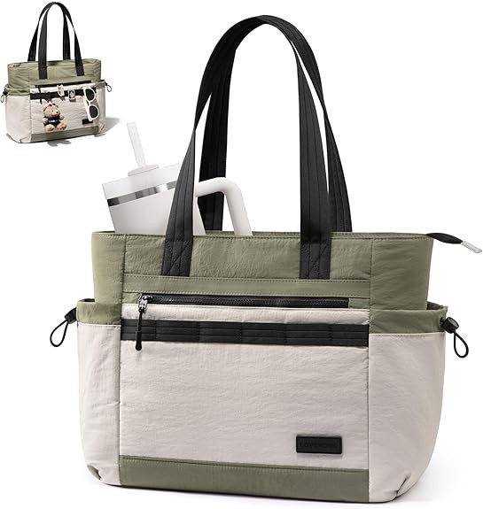 LOVEVOOK Tote Bag for Women, DIY Puffer Tote Bag with Compartments, Lightweight Quilted Zipper To... | Amazon (US)