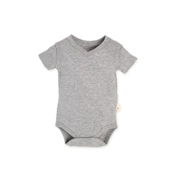 Short Sleeve Reverse Seam V Neck Organic Bodysuit | Burts Bees Baby