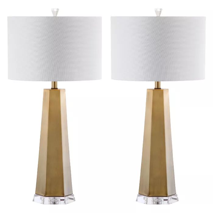 (Set of 2) 31" Auster Table Lamp Brass Gold (Includes LED Light Bulb) - Safavieh | Target