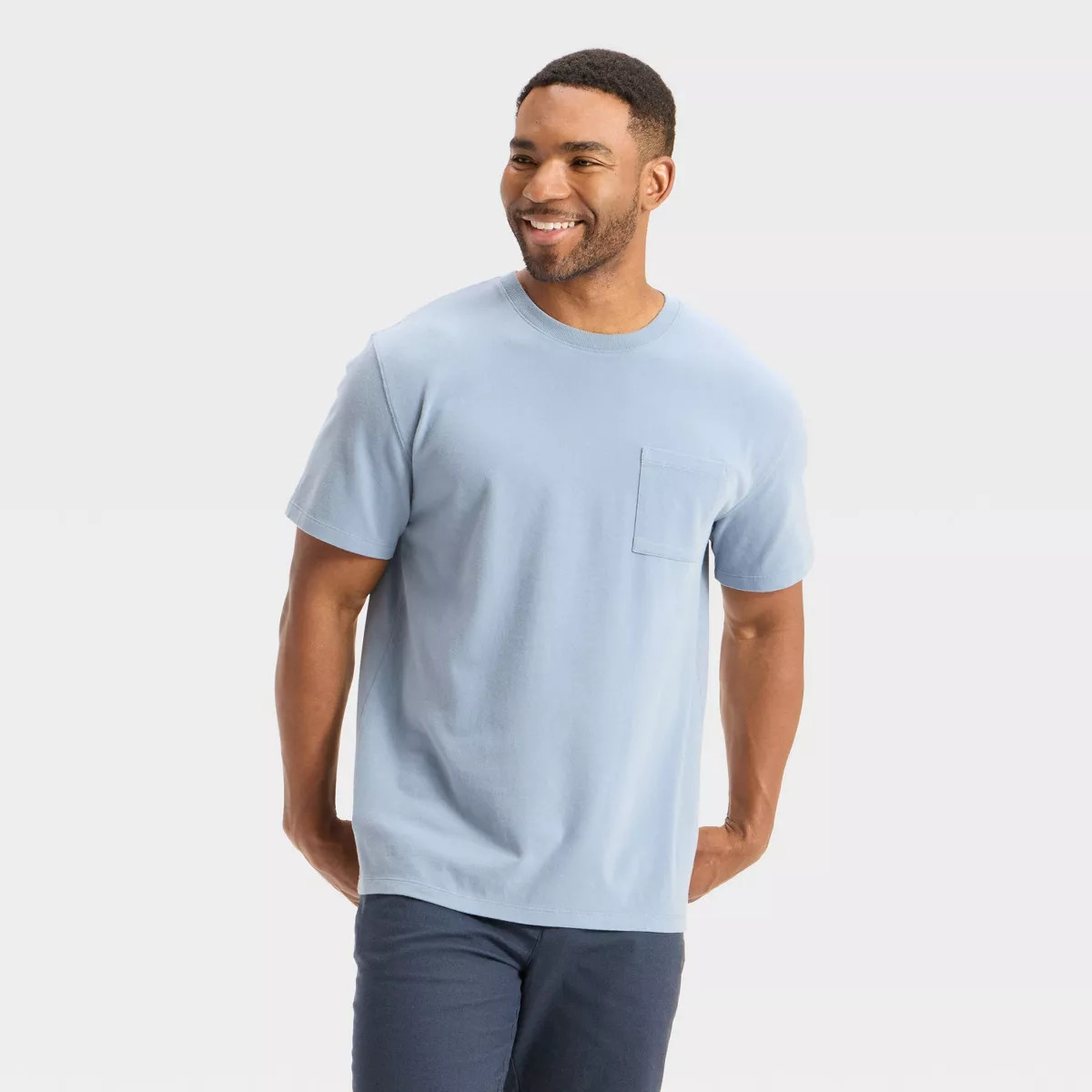 Men's Vintage Short Sleeve Pocket T-Shirt - Goodfellow & Co™ Ash Pink L | Target