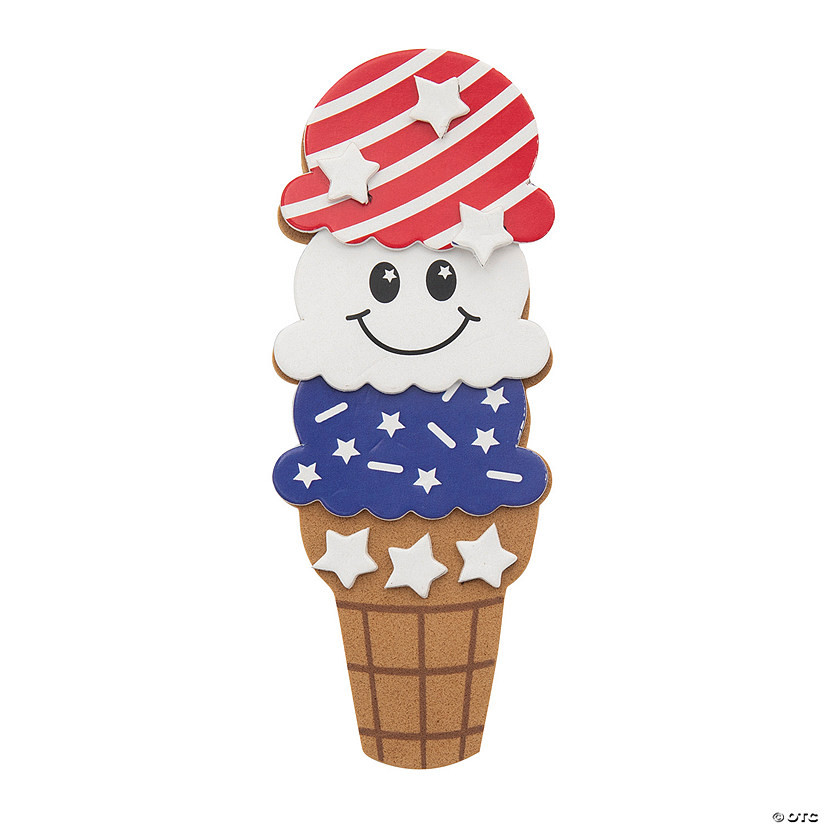 1 3/4" x 4 1/2" Patriotic Ice Cream Cone Magnet Craft Kit - Makes 12 | Oriental Trading Company