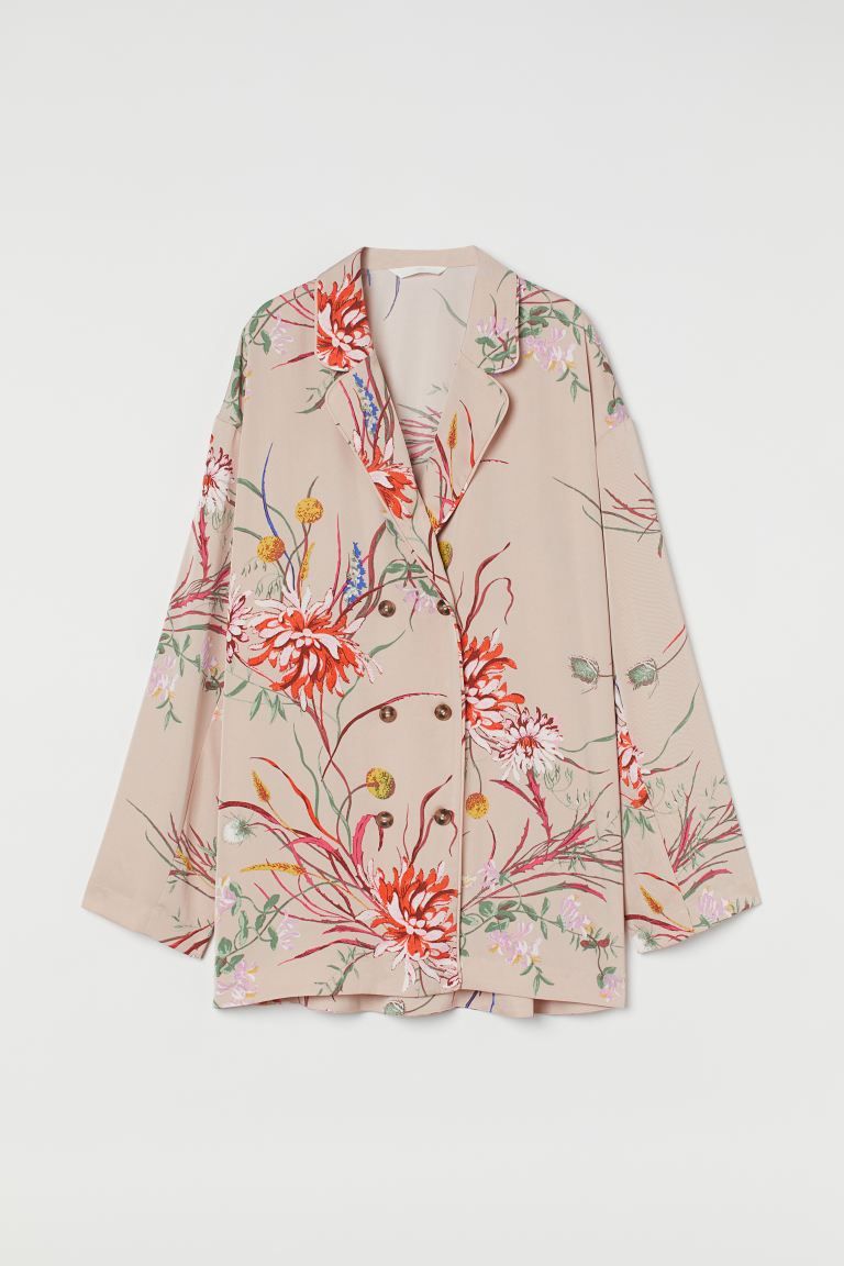 Double-breasted Satin Blouse | H&M (US + CA)