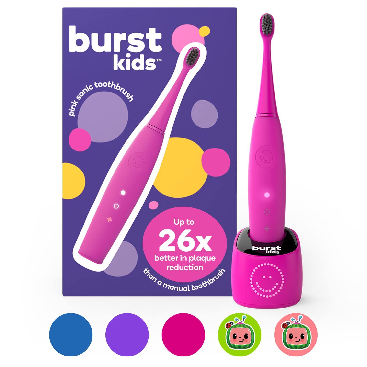 BURSTkids Kids Electric Toothbrush, Soft Bristle Kid & Toddler Toothbrush, 2-Minute Timer, Rechar... | Amazon (US)
