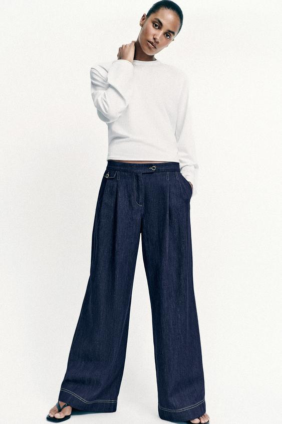 Z1975 WIDE-LEG DARTED TROUSERS | Zara UK