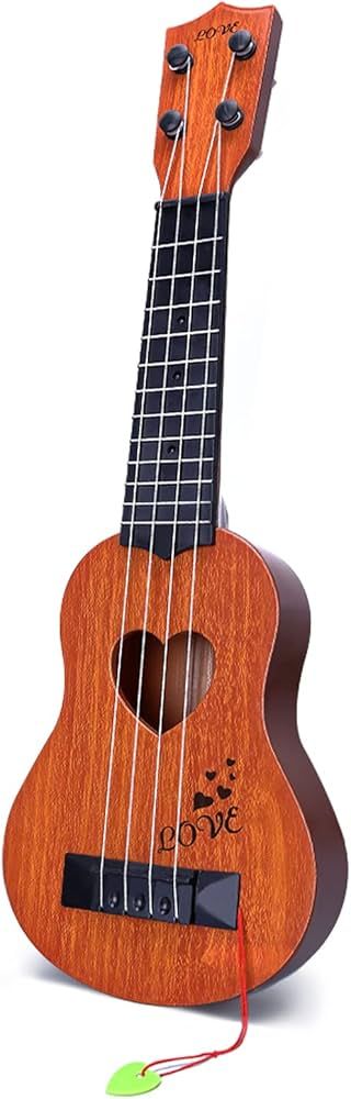 YEZI Kids Toy Classical Ukulele Guitar Musical Instrument, Brown (brown1) | Amazon (US)