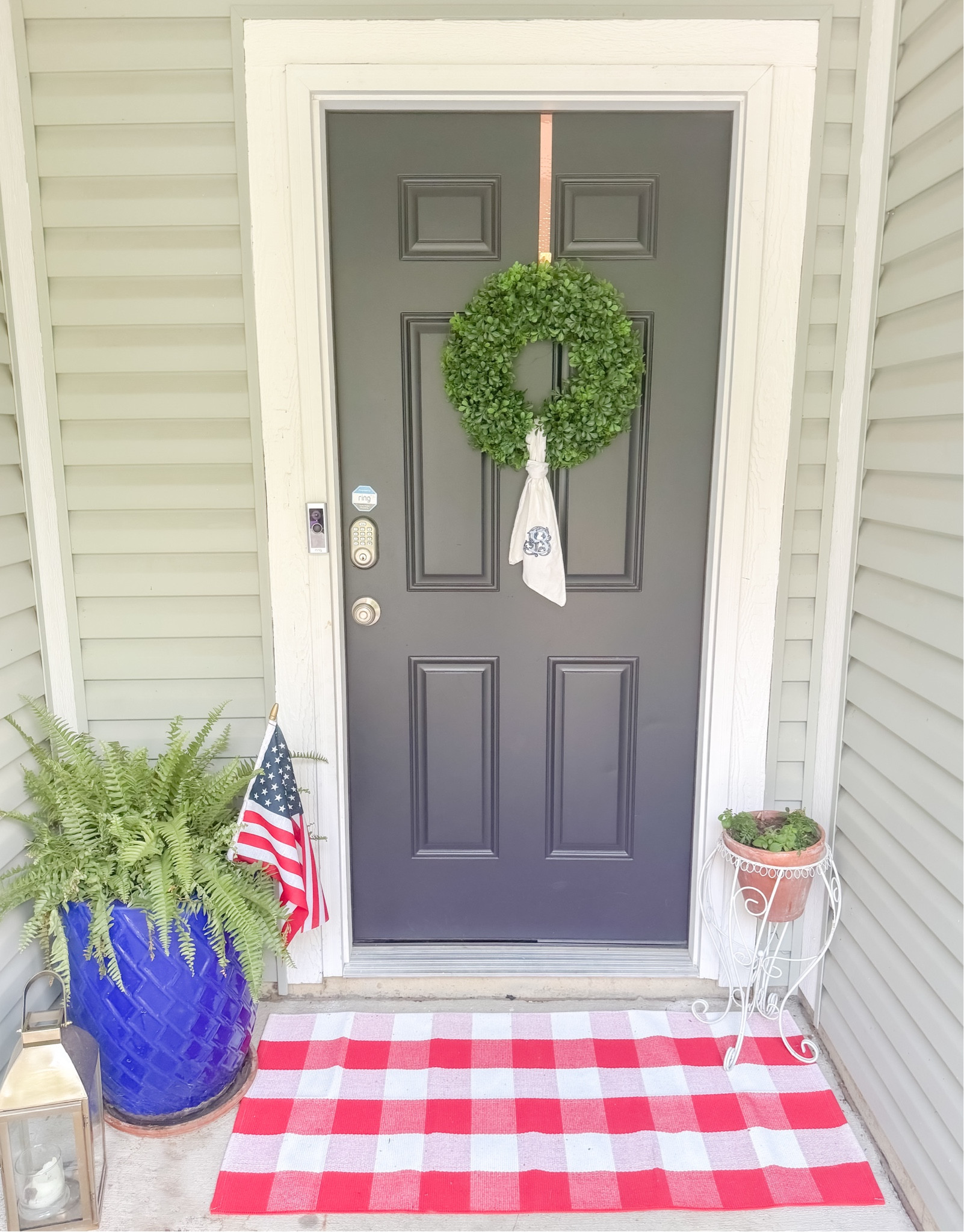 Patriotic front door decorations, American flag decorations, holiday front door, 4th of July front door 

#LTKHome #LTKSummerEdit