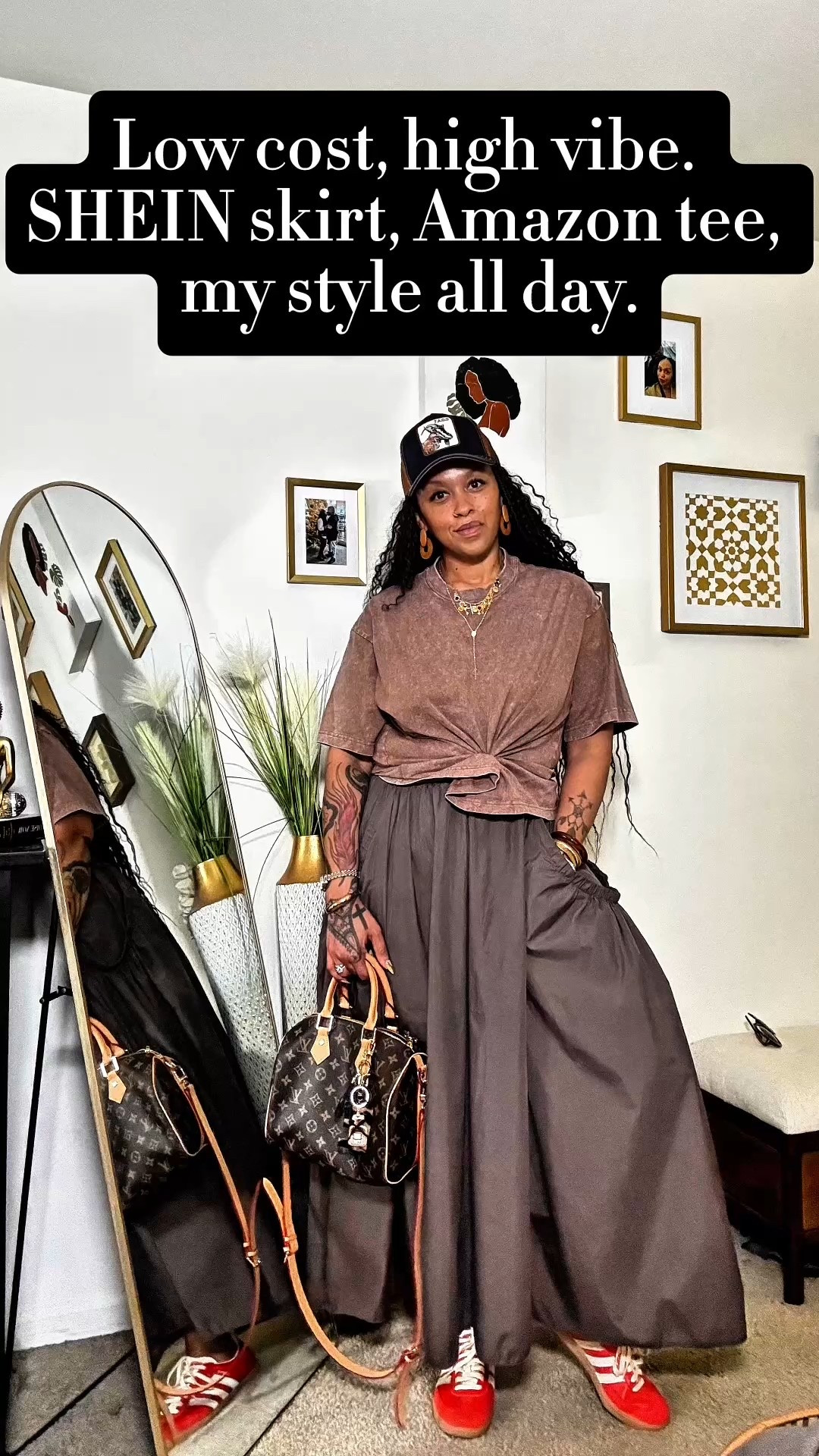 Serving casual confidence with budget-friendly pieces that don’t look budget. SHEIN skirt + Amazon tee = effortless slay. Proof that style isn’t about labels—it’s about energy.

For your reference I am 5’6” and 185lbs.

✨Men’s Amazon tee- sz. L (Amazon)
✨Skirt- sz. 0XL (SHEIN)
✨Sneakers- Sambas 
✨cap- Goorin Bros. (amazon)



#LTKShoeCrush #LTKOver40 #LTKStyleTip