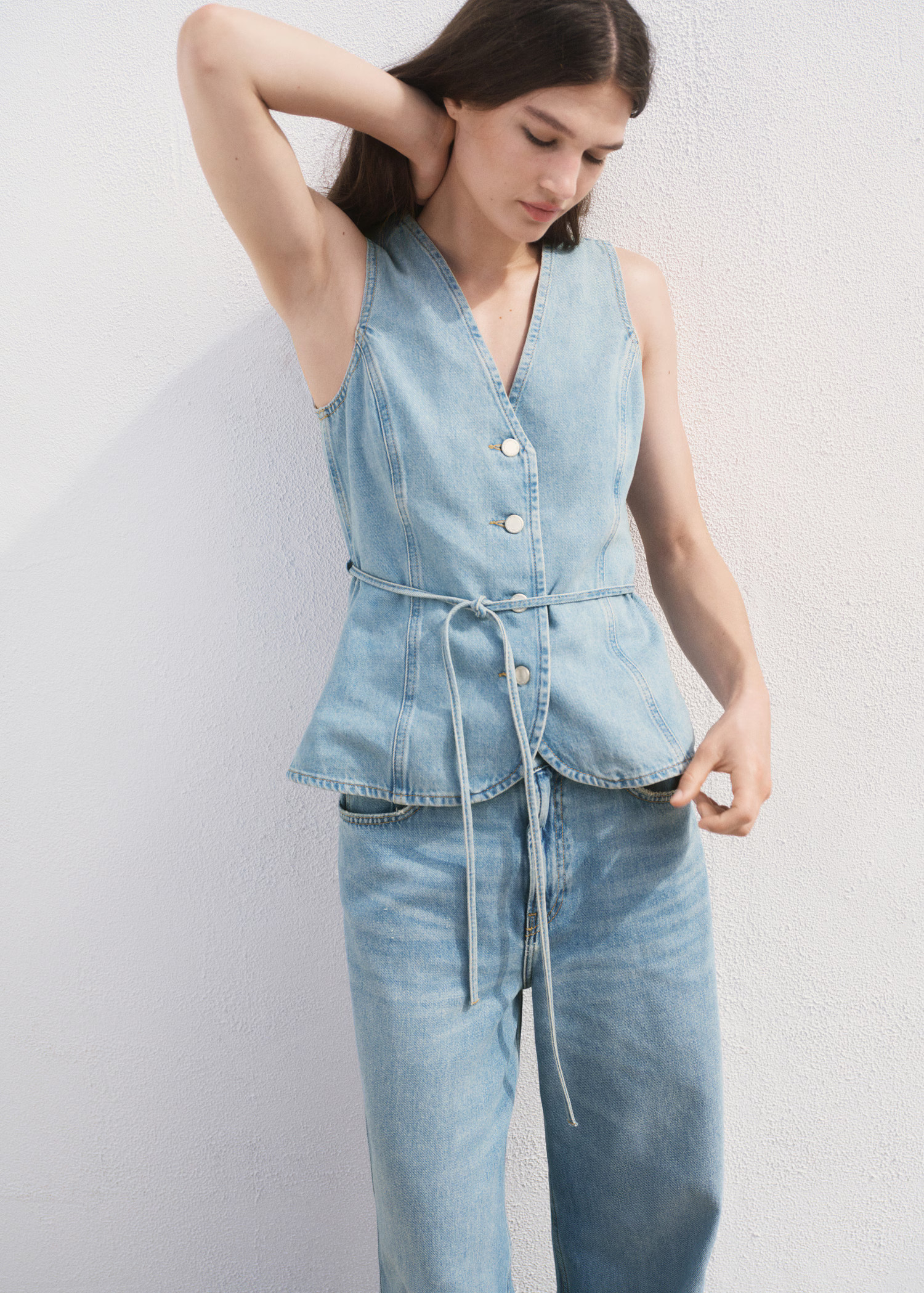 Buttoned denim gilet - Women | MANGO USA | Mango (US/MX/AU)