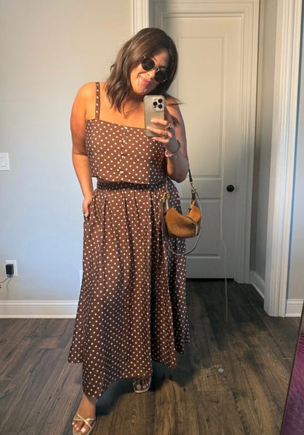Wearing the brown polka dot version of the skirt from the previous post with its matching top. I got an XL in the skirt and an XXL in the top (but wish I would’ve gone with the XL in that too), so I’d say true to size for both! The 2-piece set also comes in all of the different colorways shown in the previous post.

#LTKSaleAlert #LTKMidsize #LTKootd